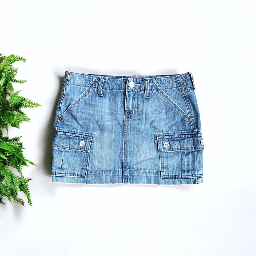 Vintage Y2K Low Rise Denim Mini Skirt